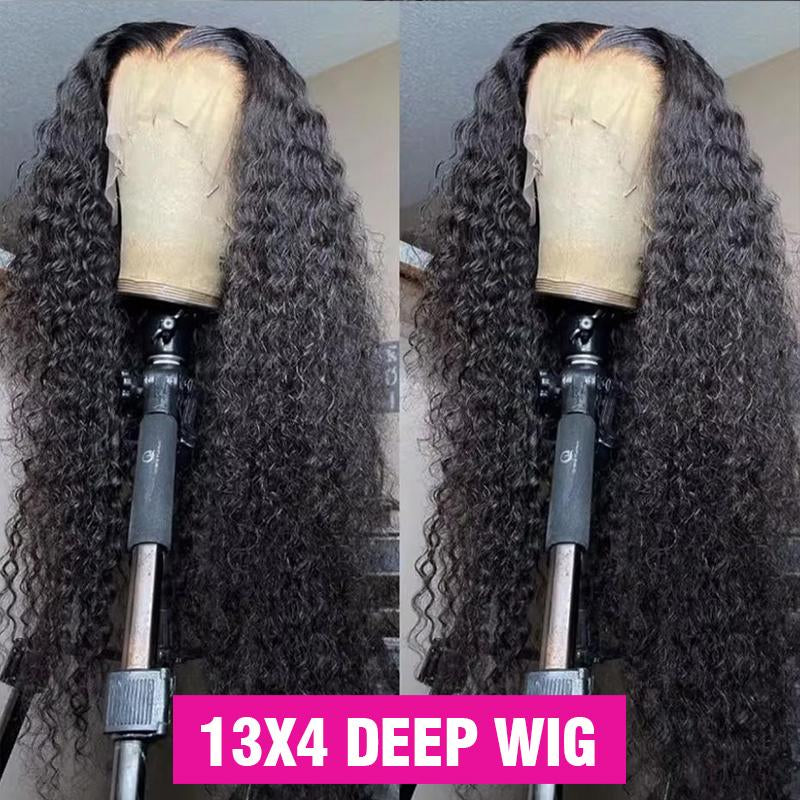 Bling Hair Deep Wave Lace Frontal Wig Transparent 13X4 13X6 HD Lace Frontal Human Hair Wigs Curly Human Hair Lace Frontal Wigs for Women Tiktokshopholidayhaul