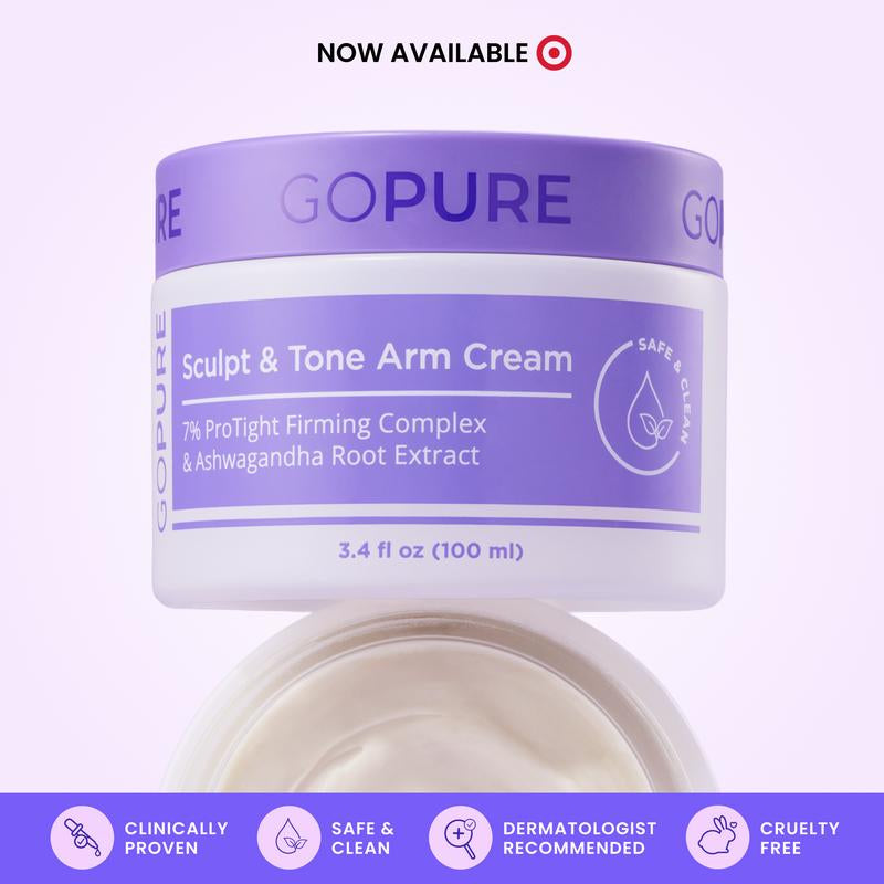 GOPURE Sculpt & Tone Arm Cream with 7% Protight Firming Complex & Ashwagandha Root Extract Daily Hydrating Moisturizer for Loose Skin Repair